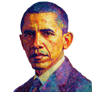 Obama Neo-Impressionist Vinyl Car Decal Sticker – Waterproof & UV-Resistant 3.4133333333333336"