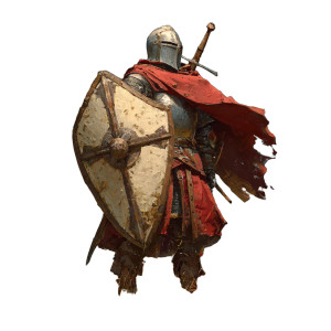 Medieval Shield Soldier Vinyl Car Decal Sticker – Waterproof & UV-Resistant 3.4133333333333336"