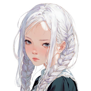 Anime White-Haired Girl V8 Vinyl Car Decal Sticker – Waterproof & UV-Resistant 3.4133333333333336"