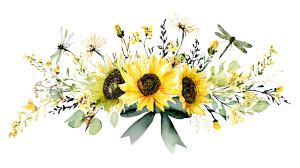 Botanical Sunflowers Clipart Vinyl Car Decal Sticker – Waterproof & UV-Resistant 5.4