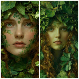 Green Nature Lady Vinyl Car Decal Sticker – Waterproof & UV-Resistant 6.826666666666667"