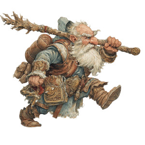 Dwarf Druid Illustration Vinyl Car Decal Sticker – Waterproof & UV-Resistant 3.4133333333333336"