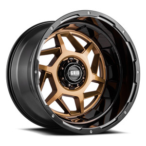 Upgrade to Grid Wheels GD14 | 20x10 Gloss Bronze | 6-Lug | 1-Piece Cast | TPMS Compatible Upgrade to Grid Wheels GD14 | 20x10 Gloss Bronze | 6-Lug | 1-Piece Cast | TPMS Compatible