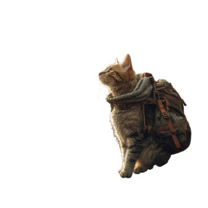Hiking Cat V3 Vinyl Car Decal Sticker – Waterproof & UV-Resistant 6.826666666666667"