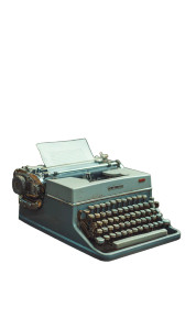 Retro Typewriter Frame Vinyl Car Decal Sticker – Waterproof & UV-Resistant 9.706666666666667"