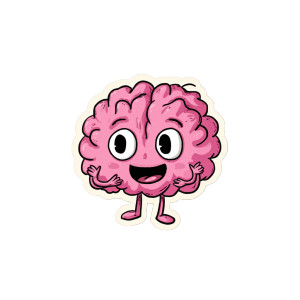 Happy Pink Brain Vinyl Car Decal Sticker – Waterproof & UV-Resistant 6.826666666666667"