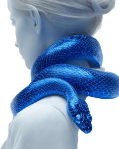 Neon Blue Snake Vinyl Car Decal Sticker – Waterproof & UV-Resistant 4.0"