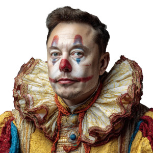 Elon Clown Musk Vinyl Car Decal Sticker – Waterproof & UV-Resistant 6.826666666666667"