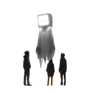 Friendly Cyber Ghost Vinyl Car Decal Sticker – Waterproof & UV-Resistant 3.4133333333333336"