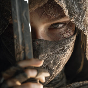 Scarred Ninja Woman Vinyl Car Decal Sticker – Waterproof & UV-Resistant 3.4133333333333336" Scarred Ninja Woman Vinyl Car Decal Sticker – Waterproof & UV-Resistant 3.4133333333333336"