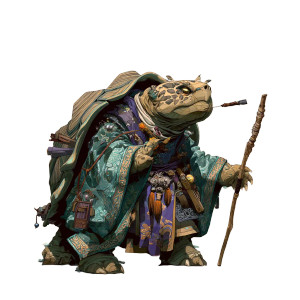 Kung Fu Tortoise Monk Vinyl Car Decal Sticker – Waterproof & UV-Resistant 3.4133333333333336"