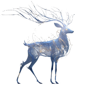 Glowing Mythical Deer Vinyl Car Decal Sticker – Waterproof & UV-Resistant 3.4133333333333336"