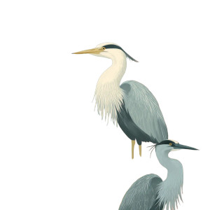 Herons And Ferns Vinyl Car Decal Sticker – Waterproof & UV-Resistant 6.826666666666667"