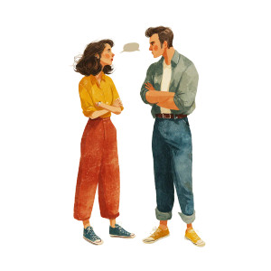 Angry Couple Argument V5 Vinyl Car Decal Sticker – Waterproof & UV-Resistant 6.826666666666667"