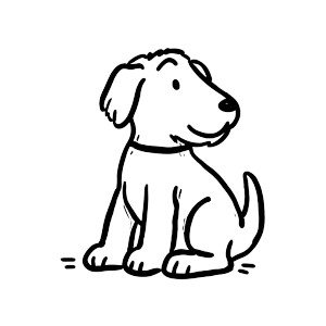 Simple Dog Drawing V4 Vinyl Car Decal Sticker – Waterproof & UV-Resistant 3.4133333333333336"