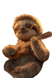 Sleepy Sloth Musician Vinyl Car Decal Sticker – Waterproof & UV-Resistant 4.4
