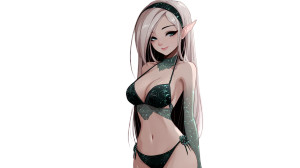 Elven Woman Smiling Vinyl Car Decal Sticker – Waterproof & UV-Resistant 5.4
