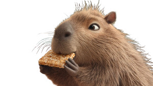 Capybara Snacking Vinyl Car Decal Sticker – Waterproof & UV-Resistant 2.72"