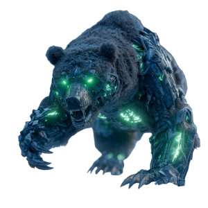 Mutated Mechanical Bear Vinyl Car Decal Sticker – Waterproof & UV-Resistant 6.826666666666667"
