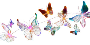Neon Butterflies V3 Vinyl Car Decal Sticker – Waterproof & UV-Resistant 2.56"