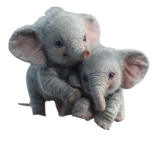 Baby Elephants Playing Vinyl Car Decal Sticker – Waterproof & UV-Resistant 6.826666666666667"