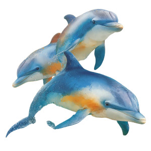 Watercolor Dolphins Vinyl Car Decal Sticker – Waterproof & UV-Resistant 3.4133333333333336"