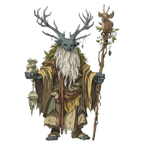 Druid Character Design Vinyl Car Decal Sticker – Waterproof & UV-Resistant 3.4133333333333336"