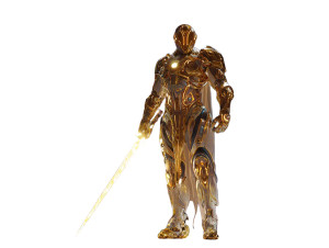 Cosmic Golden Warrior Vinyl Car Decal Sticker – Waterproof & UV-Resistant 6.1866666666666665"