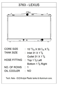 Ultimate Performance CSF Radiator | Fits Various Fitment 2012-2018 Lexus ES350, ES300h Toyota Camry, Avalon | High-Strength Aluminum Core, OEM Spec Plastic Tanks