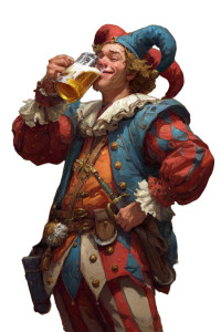 Fantasy Jester Drinking Vinyl Car Decal Sticker – Waterproof & UV-Resistant 4.4