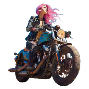 Pink-Haired Rider Vinyl Car Decal Sticker – Waterproof & UV-Resistant 3.4133333333333336" Pink-Haired Rider Vinyl Car Decal Sticker – Waterproof & UV-Resistant 3.4133333333333336"