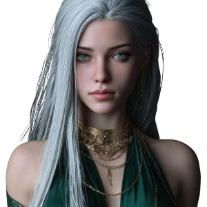 Silver-Haired Enchantress V2 Vinyl Car Decal Sticker – Waterproof & UV-Resistant 3.4133333333333336"