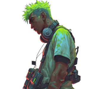 Cyberpunk Angry Youth Vinyl Car Decal Sticker – Waterproof & UV-Resistant 3.4133333333333336"