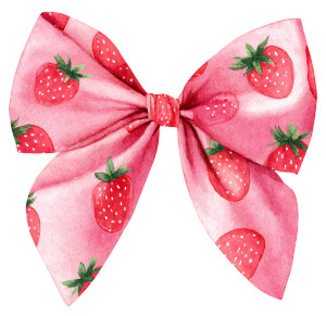 Pink Strawberry Bow Vinyl Car Decal Sticker – Waterproof & UV-Resistant 3.4133333333333336"