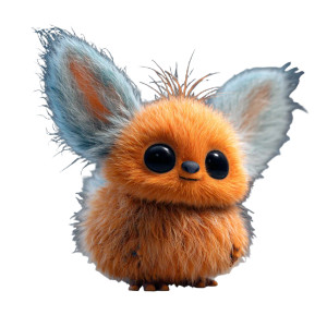 Orange Fluffy Creature Vinyl Car Decal Sticker – Waterproof & UV-Resistant 3.4133333333333336"