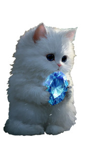 Fluffy Gem Cat Vinyl Car Decal Sticker – Waterproof & UV-Resistant 4.8533333333333335"