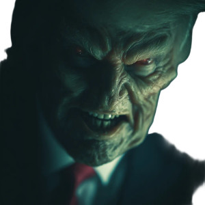 Evil Monster Trump Vinyl Car Decal Sticker – Waterproof & UV-Resistant 3.4133333333333336"