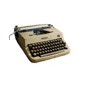 Vintage Typewriter V3 Vinyl Car Decal Sticker – Waterproof & UV-Resistant 3.4133333333333336"
