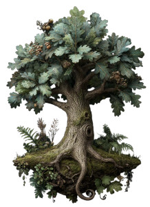 Old Oak Illustration Vinyl Car Decal Sticker – Waterproof & UV-Resistant 8.533333333333333"