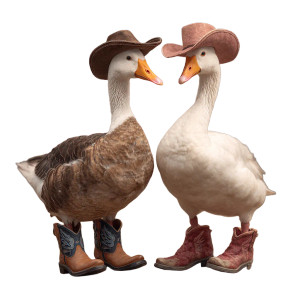 Cowboy Geese Duo Vinyl Car Decal Sticker – Waterproof & UV-Resistant 3.4133333333333336" Cowboy Geese Duo Vinyl Car Decal Sticker – Waterproof & UV-Resistant 3.4133333333333336"