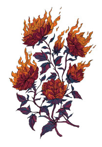 Flame Flower Bouquet Vinyl Car Decal Sticker – Waterproof & UV-Resistant 4.373333333333333"