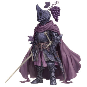 Purple Grape Knight Vinyl Car Decal Sticker – Waterproof & UV-Resistant 3.4133333333333336"