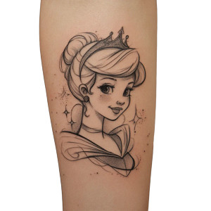 Disney Princesses Tattoo Vinyl Car Decal Sticker – Waterproof & UV-Resistant 3.4133333333333336"