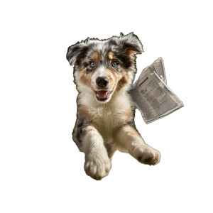 Happy Aussie Puppy Vinyl Car Decal Sticker – Waterproof & UV-Resistant 3.4133333333333336"