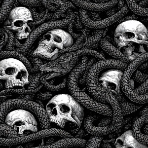Snakes And Skulls Vinyl Car Decal Sticker – Waterproof & UV-Resistant 3.4133333333333336"