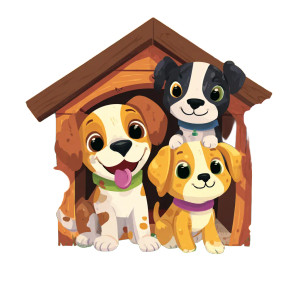 Playful Puppies V3 Vinyl Car Decal Sticker – Waterproof & UV-Resistant 3.4133333333333336"