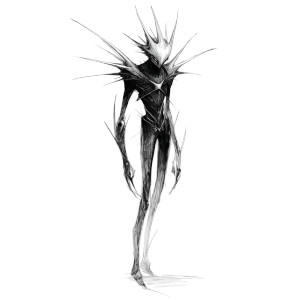 Dark Spiky Creature Vinyl Car Decal Sticker – Waterproof & UV-Resistant 3.4133333333333336"