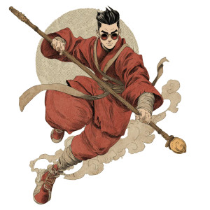 Plastic Man Monk Vinyl Car Decal Sticker – Waterproof & UV-Resistant 3.4133333333333336"