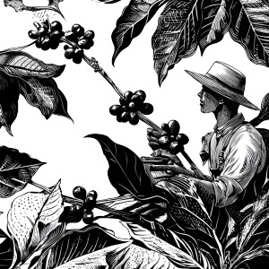 Coffee Farmer Illustration Vinyl Car Decal Sticker – Waterproof & UV-Resistant 3.4133333333333336"