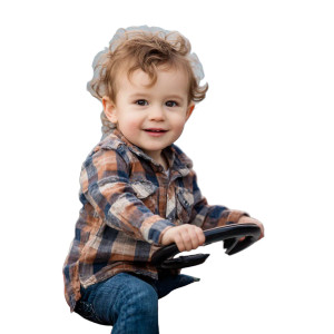 Smiling Toddler On Car Vinyl Car Decal Sticker – Waterproof & UV-Resistant 3.4133333333333336"
